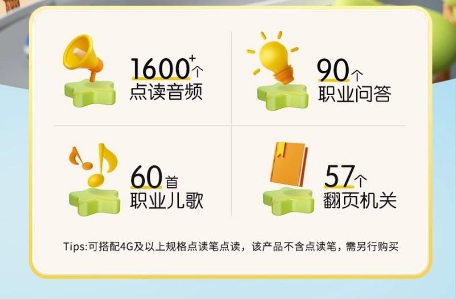 【中国直邮】 宝宝巴士 宝宝职业认知大百科 2-3岁 幼儿童启蒙早教 认知 点读绘本 亲子互动 绘本  无点读笔