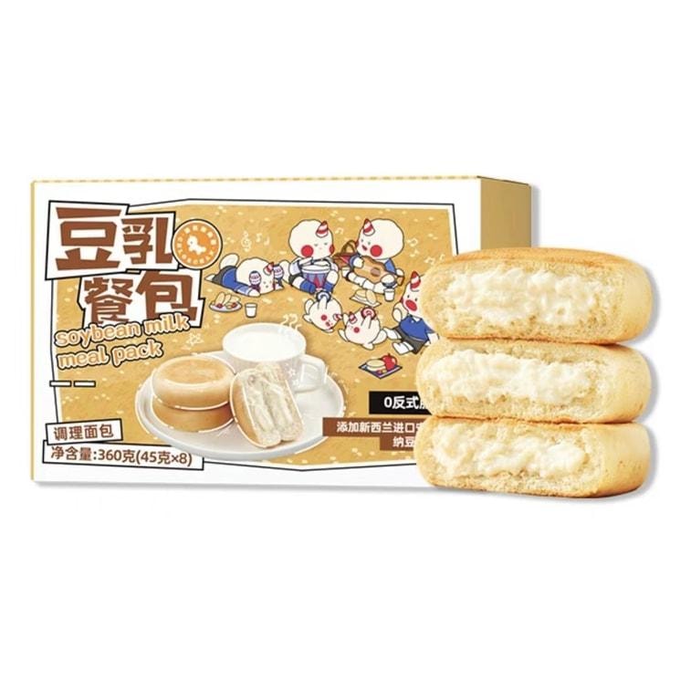 【中國直郵】 暴肌獨角獸 豆乳餐包納豆全麥麵包早餐整箱代餐飽腹零無即食黃油夾心糖精 360g/盒