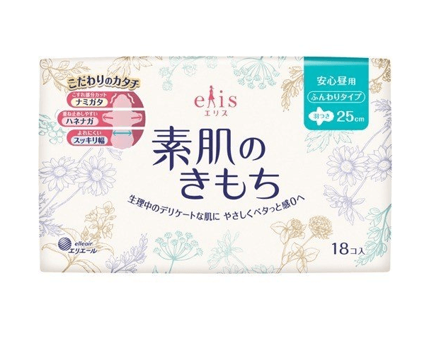 日本 ELIS 大王製紙 零觸感系列棉柔舒適日用衛生棉 25cm 18 片