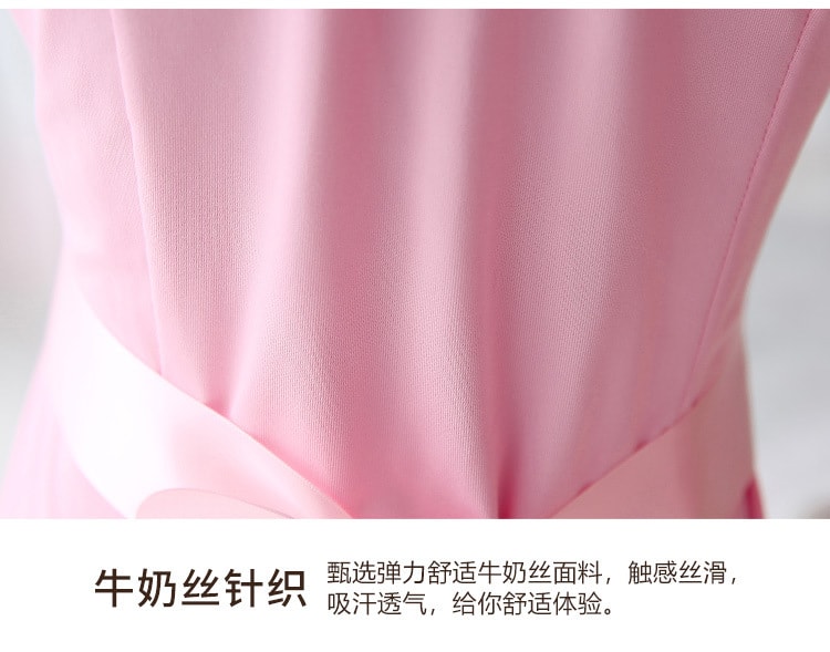 【中国直邮】霏慕 情趣内衣 齐臀束身护士制服套装 均码 粉红色款 房事调情用品