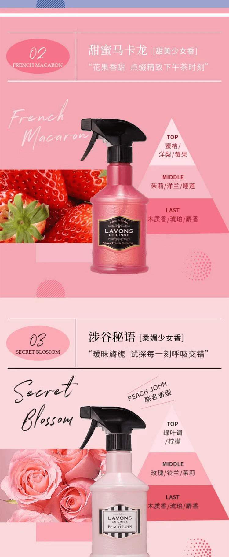 【日本直邮】LAVONS LE LINGE 衣物除味 抑菌香氛喷雾 370ml 香槟月夜-优雅浪漫香