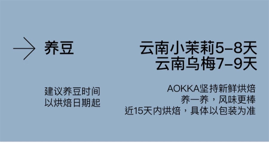 【中国直邮】AOKKA/澳帝焙 2024云南水洗乌梅咖啡豆增味处理 手冲咖啡125g