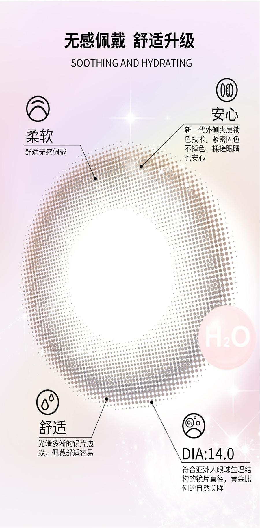 【中國直郵】 BADGE美瞳半年拋 喵系美瞳 極光紫 (紫色系) 1片裝 (半年拋為1片裝為滿足雙眼佩戴請拍2盒) -2.50(250)