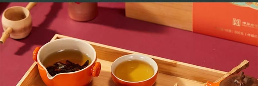 【預售】【預計1月中發貨】【亞米獨家】沈大成 多柿如意糕點禮盒 300g【柿福奶黃果6枚+泉州德化瓷器茶具1套+大紅袍武夷岩茶8罐】【上海特產】【年祥貨禮盒】