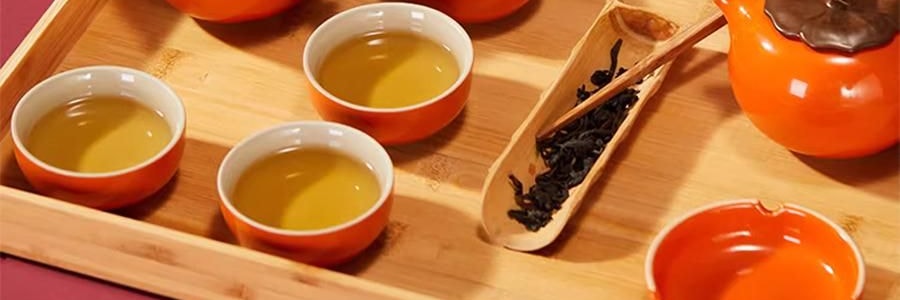 【預售】【預計1月中發貨】【亞米獨家】沈大成 多柿如意糕點禮盒 300g【柿福奶黃果6枚+泉州德化瓷器茶具1套+大紅袍武夷岩茶8罐】【上海特產】【年祥貨禮盒】