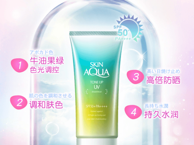 日本 ROHTO 樂敦 SKIN AQUA 新碧清新綠色臉部防曬隔離飾底乳 SPF50+ PA++++ 80g