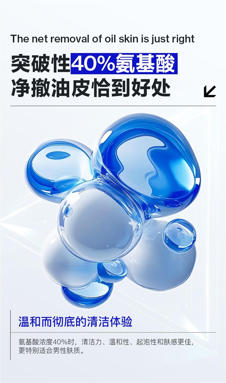 【中国直邮】 海洋至尊 蓝藻水律长效控油洁面露 三棱镜洗面奶男士专用控油祛痘氨基酸洁面乳150g/瓶