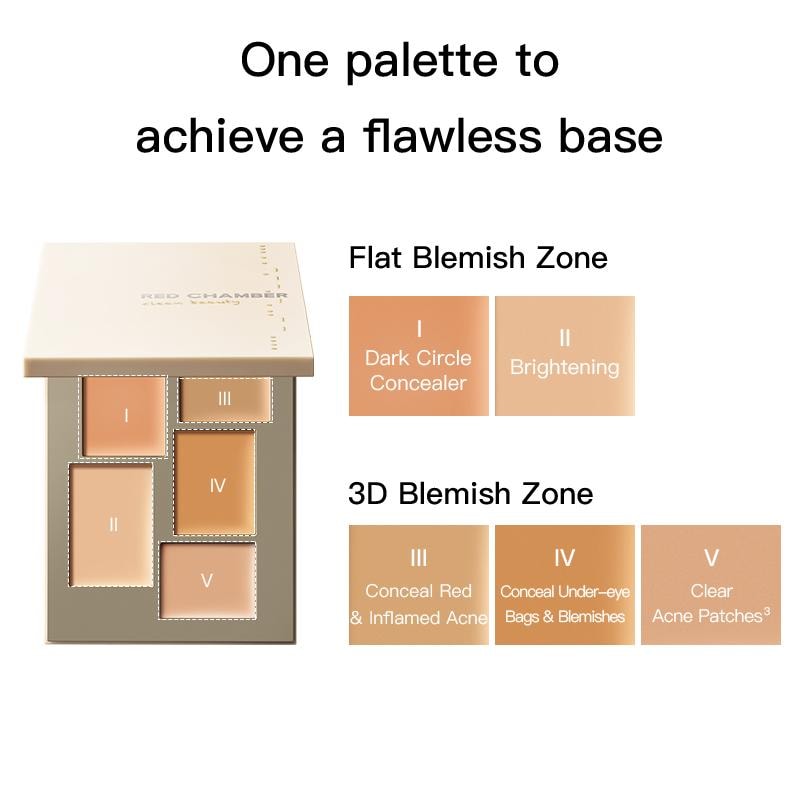 RED CHAMBER朱棧 RC 春樹系列勻跡遮瑕盤#CP400 5色遮瑕盤 修飾調與膚色 遮黑眼圈痘印斑點