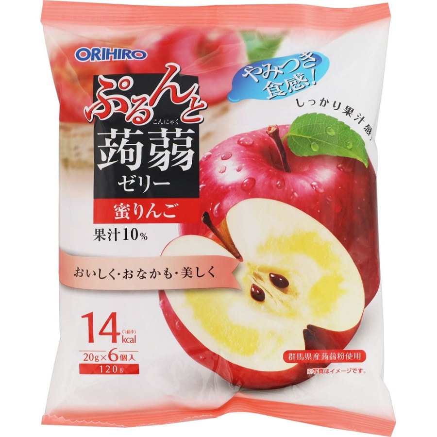 日本 ORIHIRO 欧力喜乐 苹果口味蒟蒻果冻 20g x 6pcs 120g Exp. Date: 05-2022