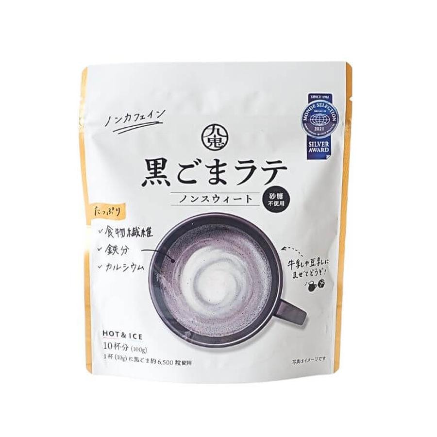 【日本直郵】九鬼 KUKI 伊能靜推薦 黑芝麻拿鐵粉 原味無糖 即溶即飲 無咖啡因 100g
