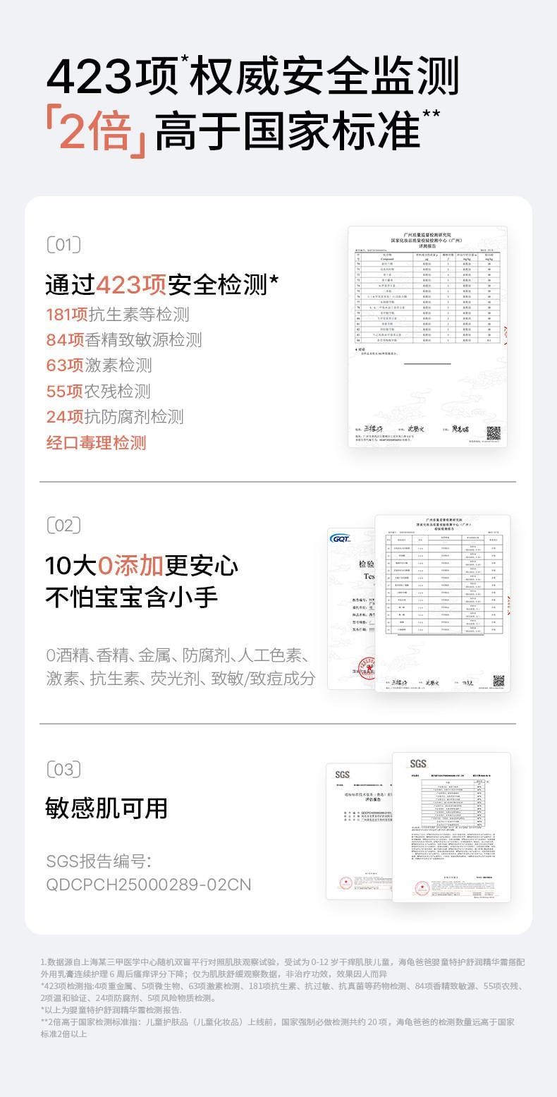 【中國直郵】 海龜爸爸 兒童面霜 防曬後修護滋潤膚補水保濕藍胖子特護霜嬰兒寶寶 藍胖子特護霜 清爽版 50g