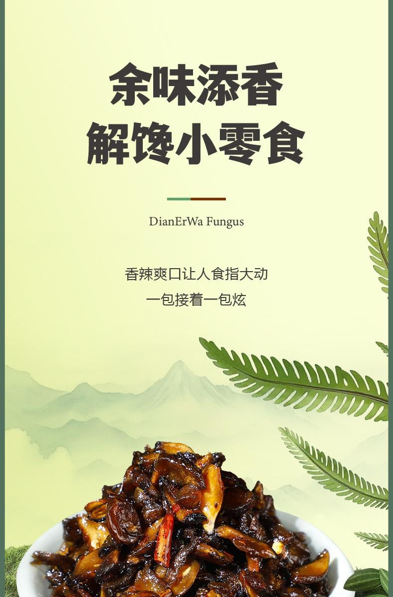 滇二娃 風華食光 雲南特產即食山野珍品 (松茸菌 牛肝菌 雞樅菌) 3種即食香菇零食下飯菜 六包125克±5克