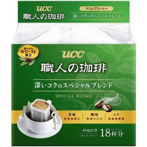 【日本直邮】日本UCC 职人挂耳咖啡 深厚浓郁风味 18包入 
