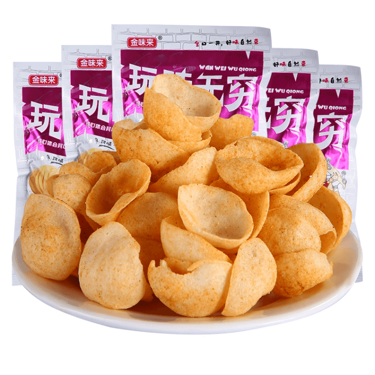 【中國直郵】 金味 玩味無窮薯片脆片兒時經典懷舊薄片膨化小零食小吃休閒食品 燒烤口味 16g*5包