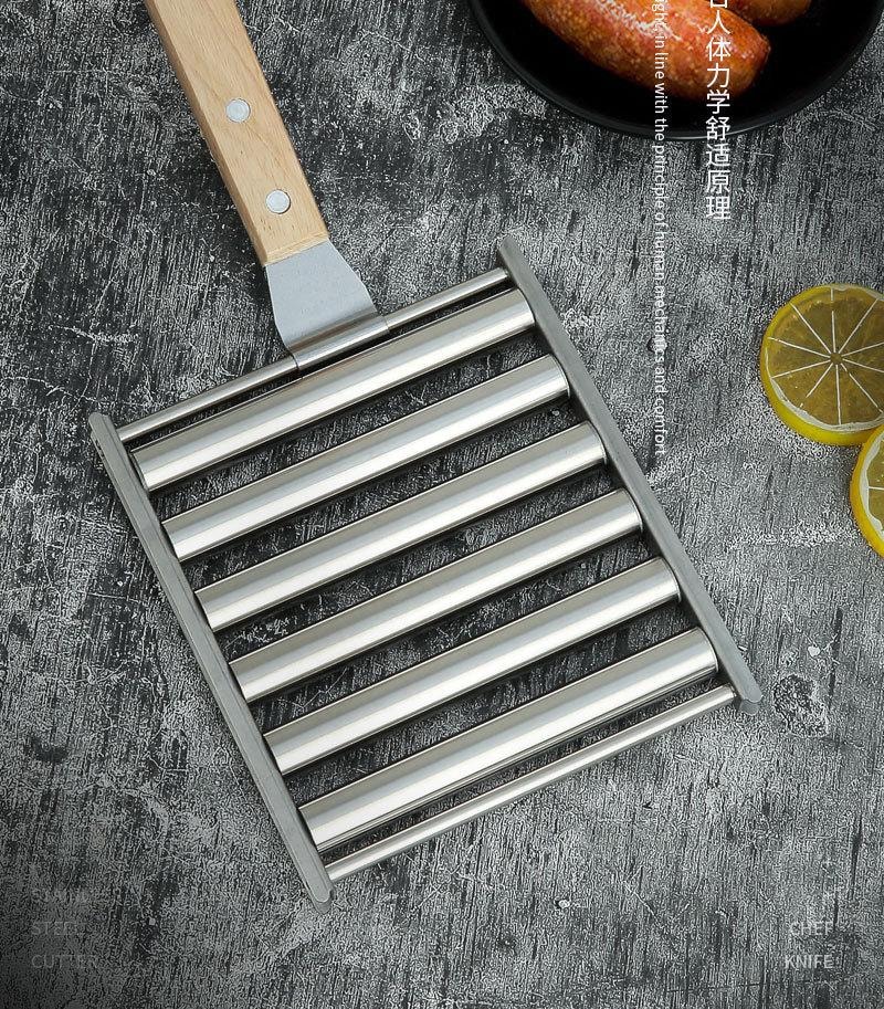   FOXTAIL 便利不銹鋼烤腸架套裝 滾動燒烤架 熱狗 火腿 可拆 便攜 -大號 1套*預計到達時間3-4週