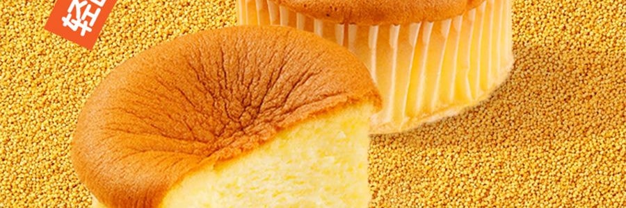 面包计划 半熟水牛奶小米糕 早餐蛋糕 6枚入 300g 【0蔗糖 松软不腻】