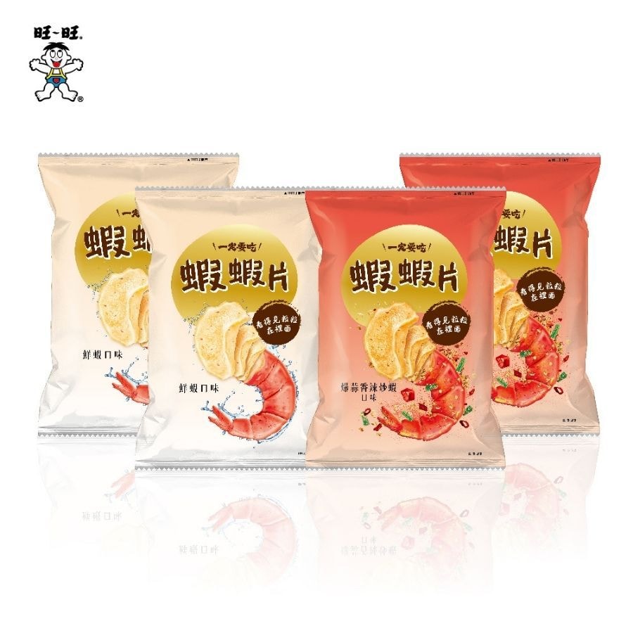 Taiwan Must Eat Series Shrimp Crackers*2/Garlic Spicy Shrimp Crackers*2 - New Launch 30g*4 Pack 120g