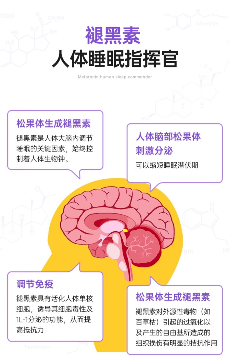 【中国直邮】vitafusion 【睡不着】褪黑素 sleepwell退黑素片vf睡眠糖安瓶软糖 基础款 3mg 睡眠糖