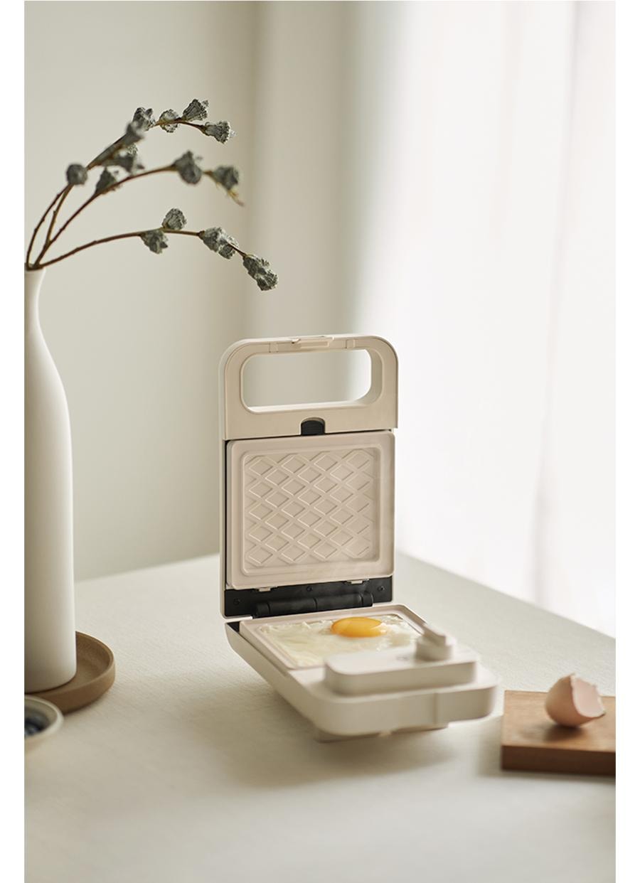 OLAYKS 宿舍/宿舍神器 早餐机华夫饼机 | 家用华夫饼三明治机 2 合 1 烤架带可拆卸不粘 多功能烤吐司全自动烤面包