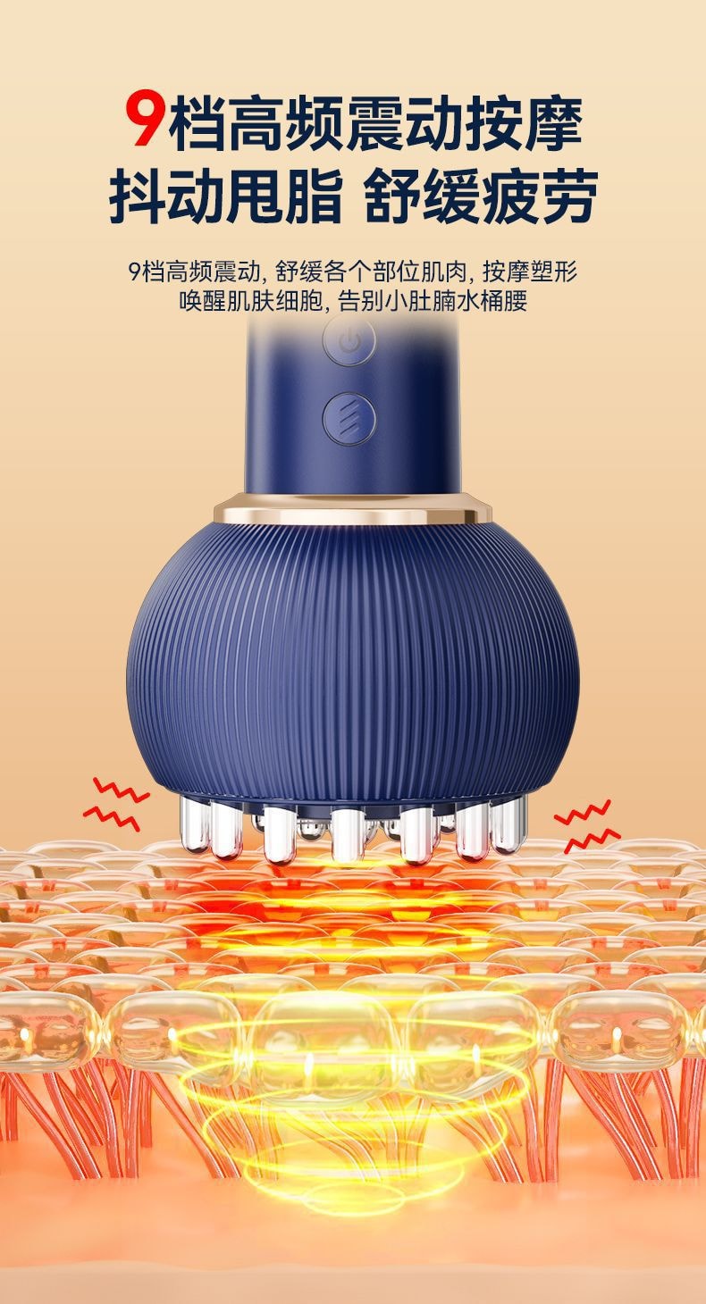 【中国直邮】康佳  经络刷智能按摩刮痧电动加热微电流家用全身  全配款 紫色