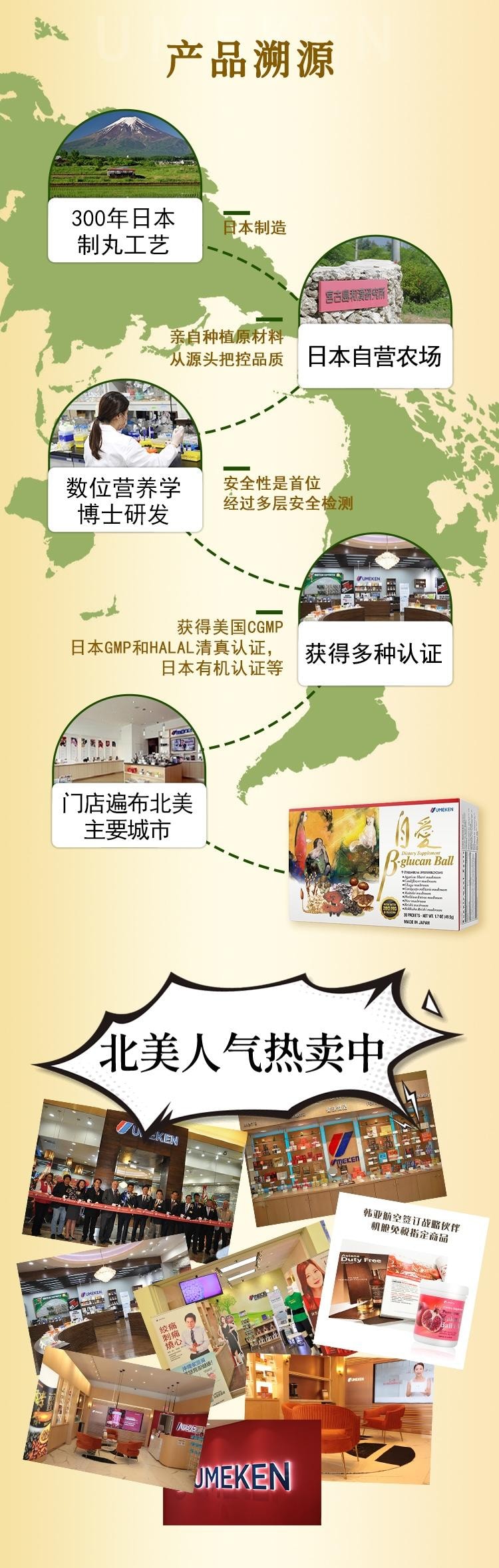 【日本產】UMEKEN 自爱 β-葡聚糖 【新升级】葡聚糖含量高达280mg 9种顶级菌菇精华 调节免疫力 改善体质 预防疾病【灵芝 鹿角灵芝 冬虫夏草 姬松茸 舞茸 绣球菇 白桦茸 桑黄蘑菇 白桦茸】 30包