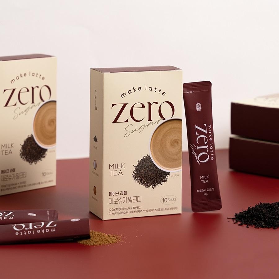 韓國 Kim's Table 奶茶粉條 甜茶零糖(0.423 盎司 X 10 條)milk Authentic Flavor Easy powder stick