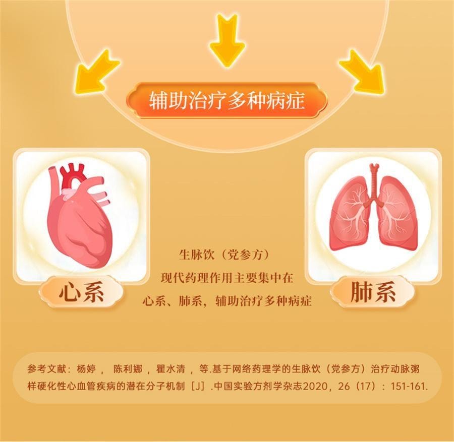 【中国直邮】 恩威 生脉饮(党参方) 养阴生津 温和补气  用于气阴两亏 心悸气短 自汗 10ml*15支/盒