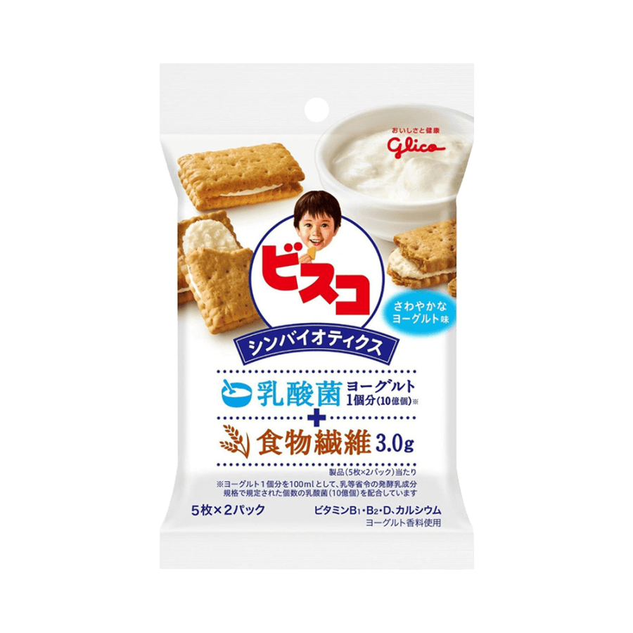 [日本直邮] GLICO 格力高 Bisco乳酸菌夹心饼干 酸奶味 10枚
