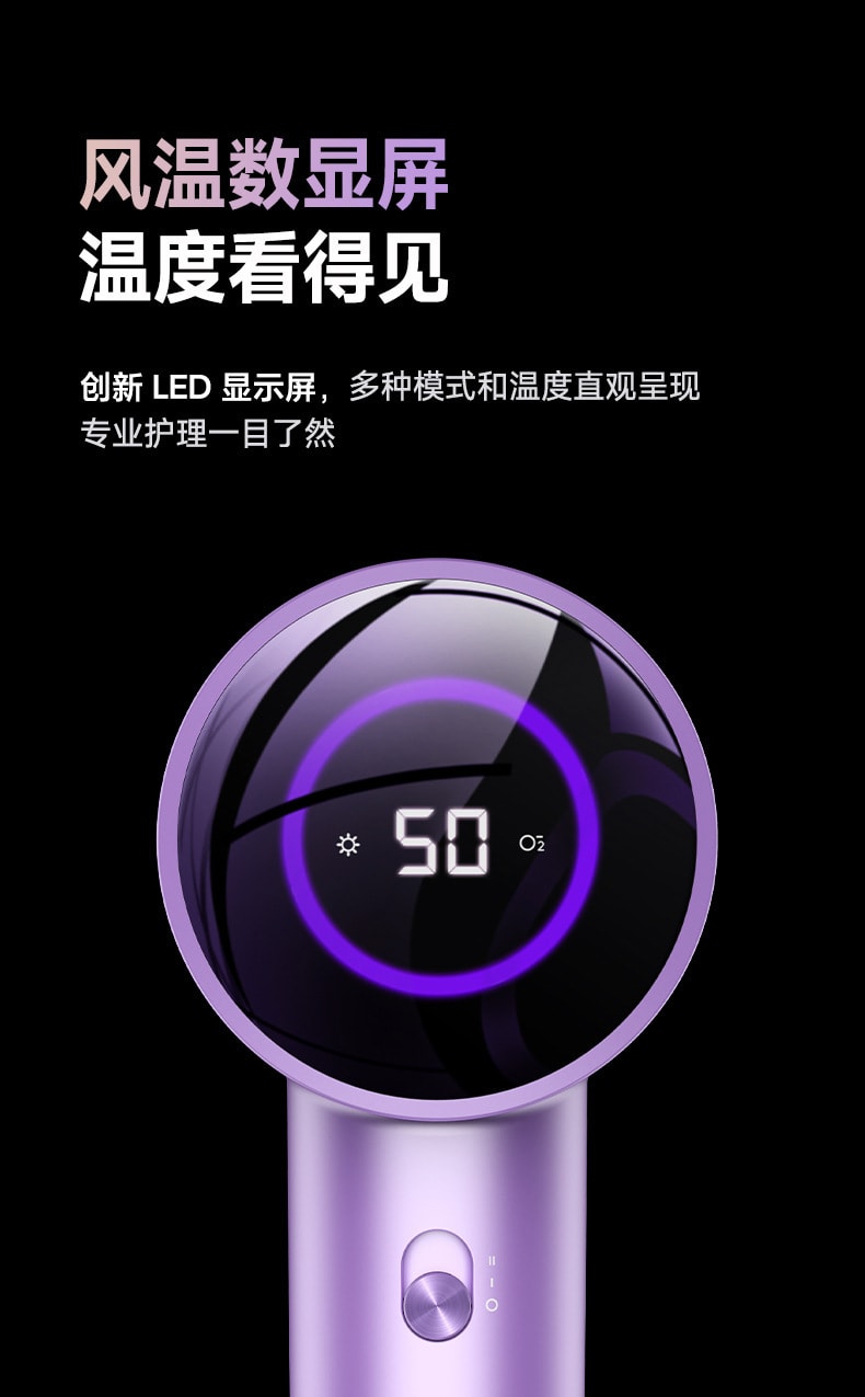 【中国直邮】VTT  110V美规高速吹风机大风力吹风筒电吹风家用负离子吹风机  灰色