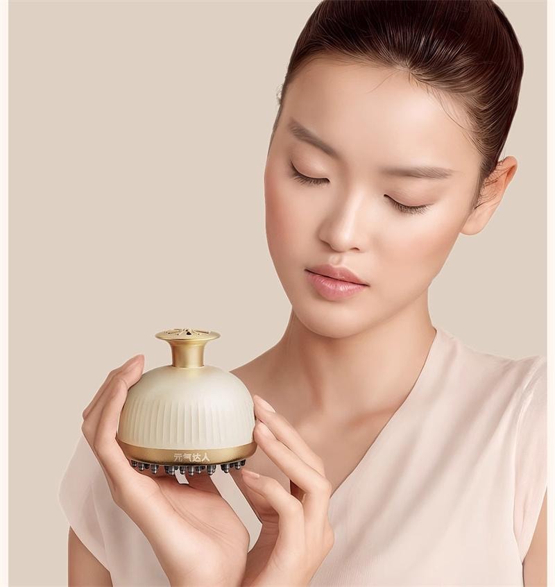 【中国直邮】 元气达人 带脉艾灸经络刷肚子神器背部按摩刷揉腹部刮痧仪全身通用 米白色 1个