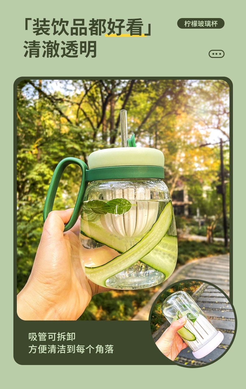 VENTRAY HOME茶水分離花茶玻璃杯 綠色