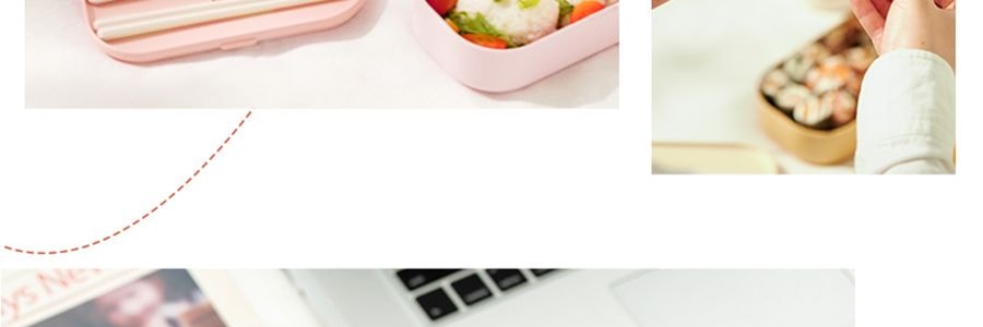 KIMS COOK 抗菌便当饭盒 可微波炉加热 胭脂粉