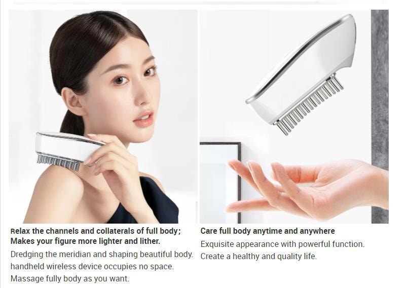 【疏通經絡 告別淤堵】KΛKUSΛN 多功能經絡按摩梳頭部臉部紅光導入梳 白色 1件