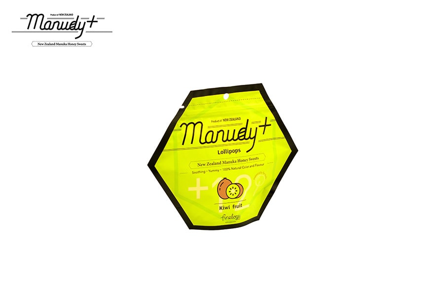MANUDY+ Natural Manuka Honey Candy Lollipops KIWI FRUIT Flavor (12 Counts)