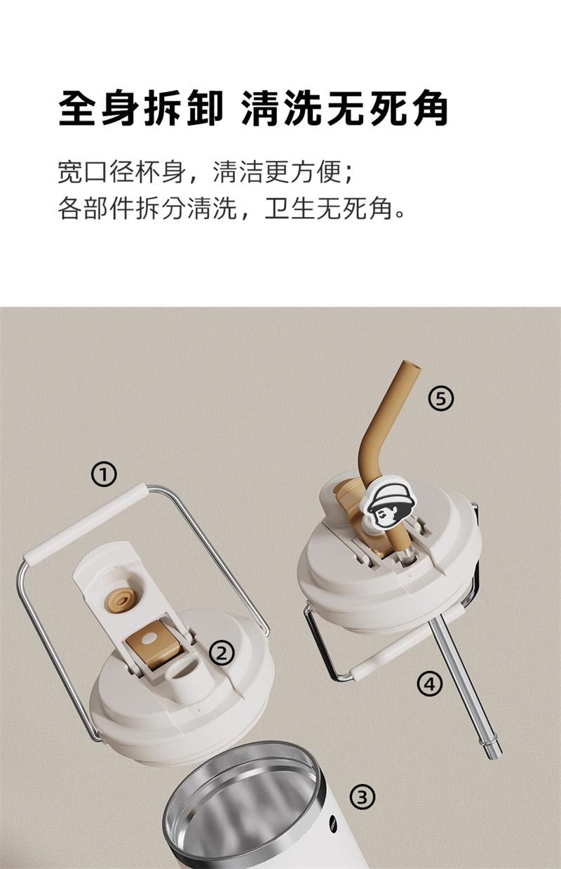 ZOWOKI 造物集 316不锈钢保温杯 女生 高颜值 大容量 吸管杯子 儿童 保温壶-联名款小萌 1个*|