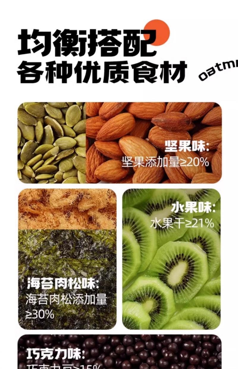 【中国直邮】  暴肌独角兽 蛋白棒早餐能量燕麦谷物减低0磨牙无糖精脂肪卡热量棒代餐零食 480g*1箱