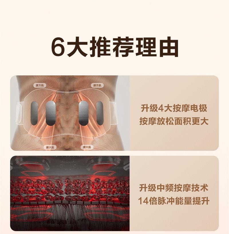 【中国直邮】  SKG 腰部按摩器K5二代护腰按摩腰部按摩仪热敷暖宫腰带脉冲  珍珠白 1个装
