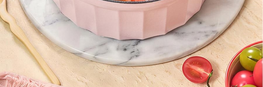 BUYDEEM北鼎 不沾平底煎鍋 家用少油煙易清洗 26cm 桃夭粉 PL42/A1