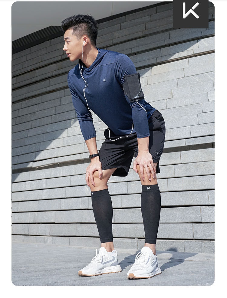 【中國直郵】Keep一對小腿襪套運動護具減震排汗 藍色s碼