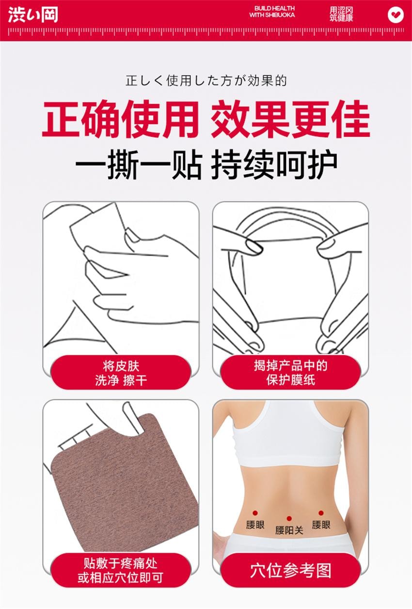 【中國直郵】 澀岡 腰肌勞損專用膏藥貼 遠紅外線消炎腰間椎間盤突出腰痛間盤止痛藥貼 10貼/盒(腰肌勞損專用)
