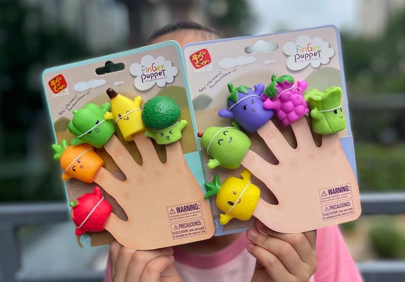 【中国直邮】 FOXTAIL 早教手指玩偶 讲故事 儿童 婴幼儿搪胶动物 摆件5只装*2份 -斑马款*|