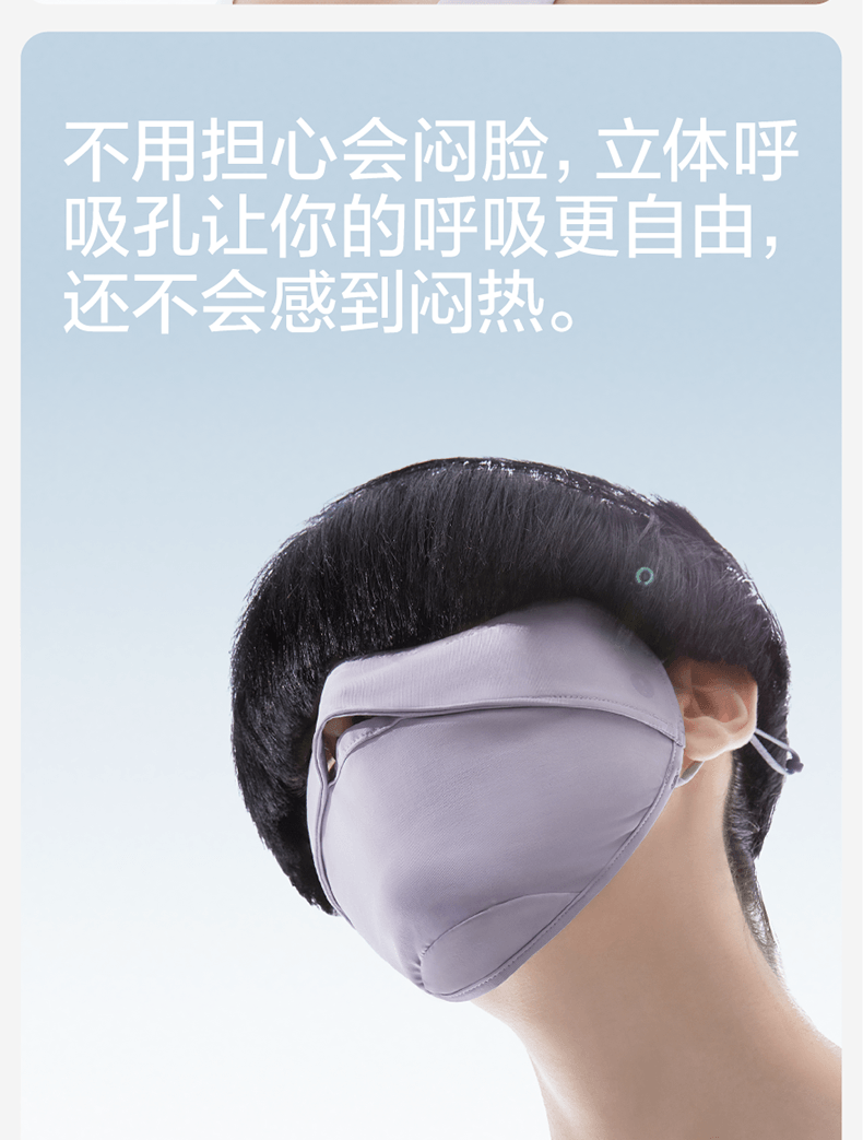 【中国直邮】蕉内Bananain 男女防紫外线透气护眼角口罩 S码-黑色款