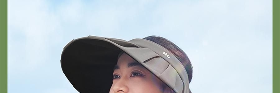 BENEUNDER蕉下 女士百褶贝壳黑胶防晒帽子 夏季遮阳帽 防晒防紫外线 象牙米55-58cm