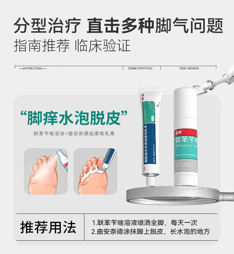 【中國直郵】 洛芙聯苯芐唑溶液噴霧劑60ml治腳氣藥止癢脫皮爛腳丫真菌感染自營除去腳氣噴霧腳出汗腳臭噴霧專用藥水
