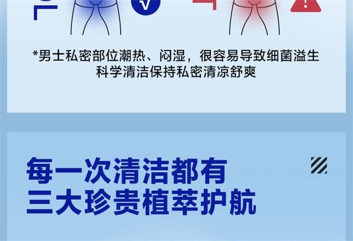 【中国直邮】 海洋至尊 ZSEA 男士私处清洗液护理液 护理液 清洁抑菌下体私密沐浴露洗护液 150ml/瓶