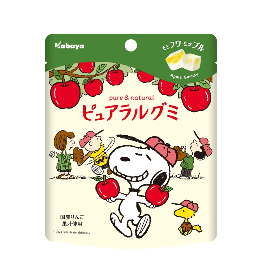 【日本直郵】日本KABAYA卡巴也常規口味 青森蘋果 日本國產果汁夾心軟糖 58g