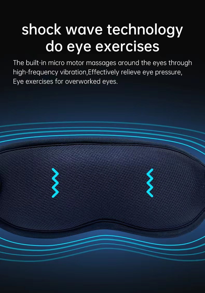 【兩種款式隨機出貨 功能完全一樣】智慧充電護眼儀眼部按摩儀冷熱敷震動眼罩 藍色 1件