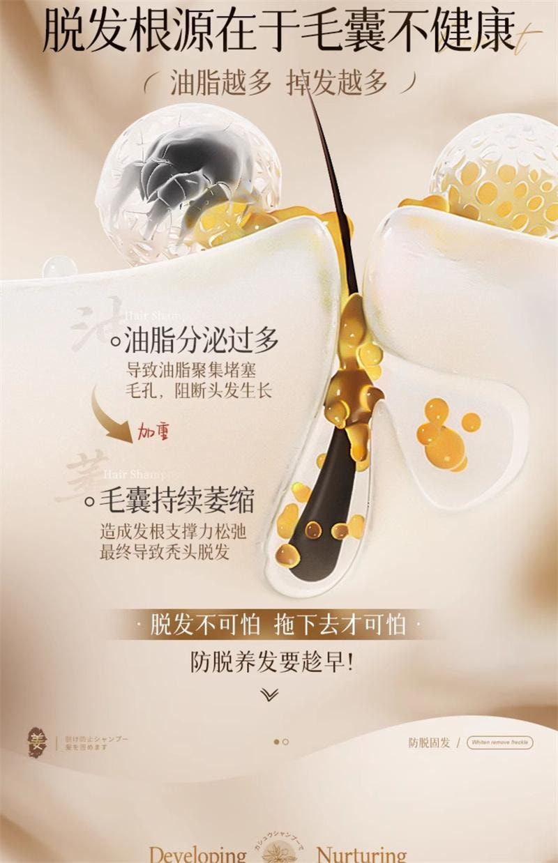 【中國直郵】 韓方五穀 生薑洗髮精防脫固髮控油蓬鬆去屑止癢增密育髮膏露男女 500ml