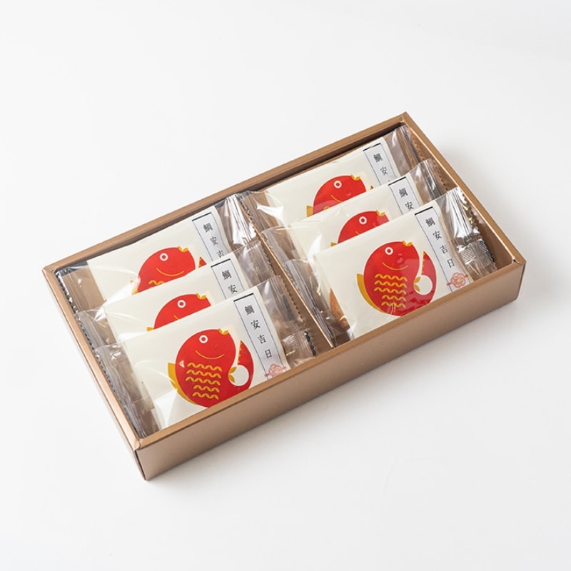 【日本直郵】日本傳統糕點 鯛安吉日 築地紅豆夾心鯛魚燒 6枚裝