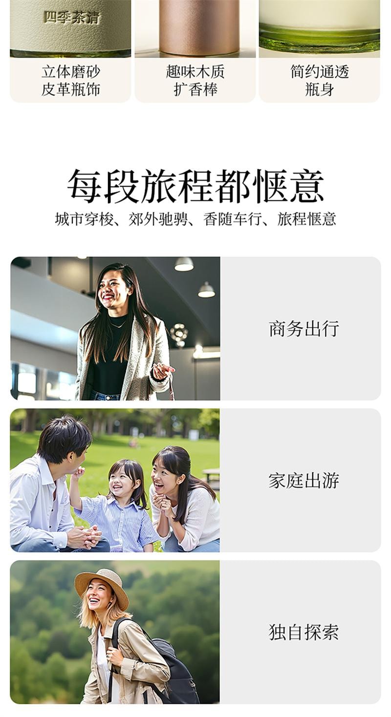 【中國直郵】 MINISO名創優品 車載香薰擺件四季茶清粉邂逅香水高級 白茶30mL 1瓶